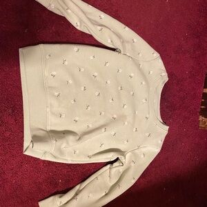 Cat & Jack Sage Green Floral Embroidered Sweatshirt